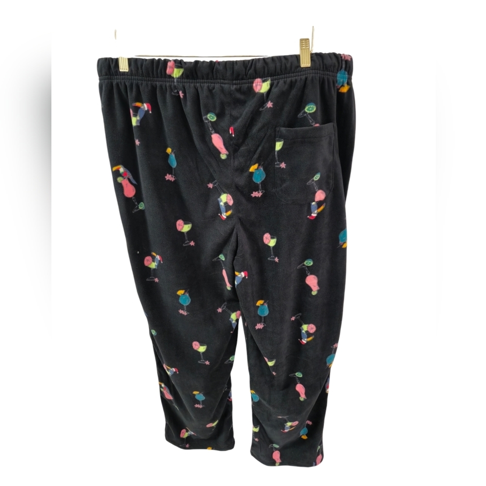 NWT Tommy Bahama Men's Fleece Pants Tropical Toucan Black Size XL - Picture 4 of 16